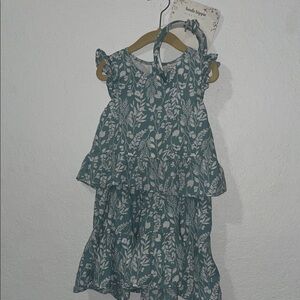 Haute Hippie Blue and White Leaf Print Dress